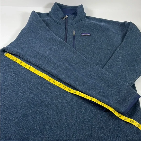 Patagonia Navy Heather Quarter-Zip Fleece Sz XL - Picture 3 of 12